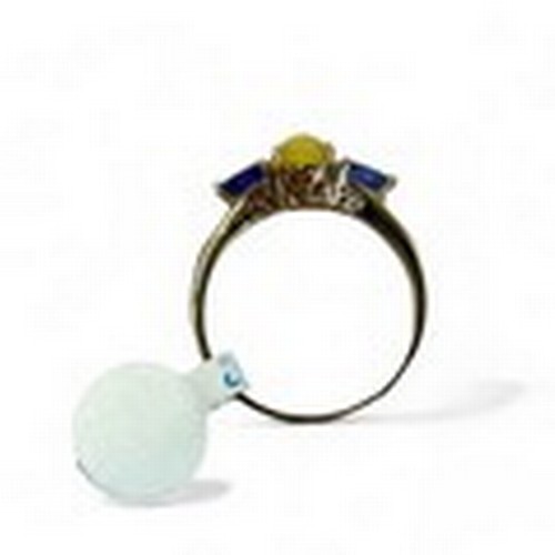 190 - A 9ct Gold, Opal & Tanzanite ring.Accented with diamonds to shoulder.Size - S