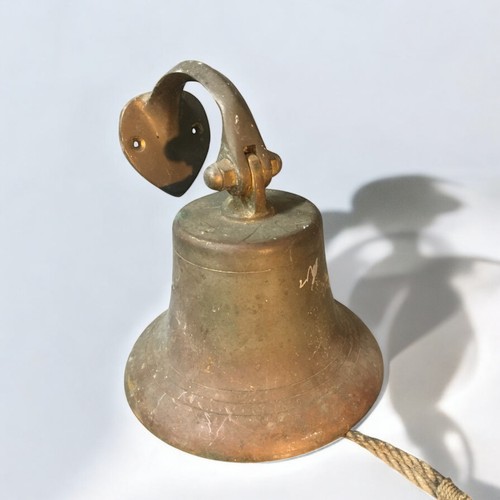 16 - Vintage Wall Mounted Bronze Bell by Lowe England and 2 x Hand ringing Bells all working!