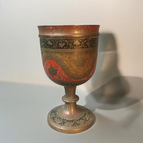 17 - Early 20th Century and Later Collection of Cairo Ware to include Heavy Goblet, Lidded Spherical Cont... 