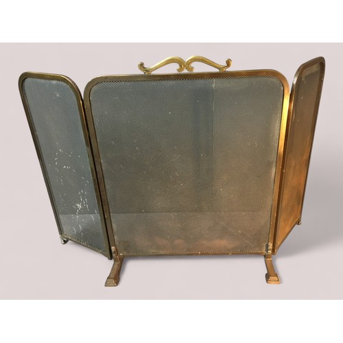 63 - 19th Century and Later Brass and Copper Metalwares, Brass Fire Screen, Copper Kettle, 3 Piece Matchi... 