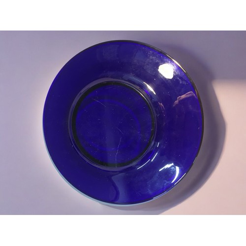 1 - 19th Century Bristol Blue Set of Six Finger Bowls and Saucers. All Hand blown.Dia 10.5cm approx Heig... 