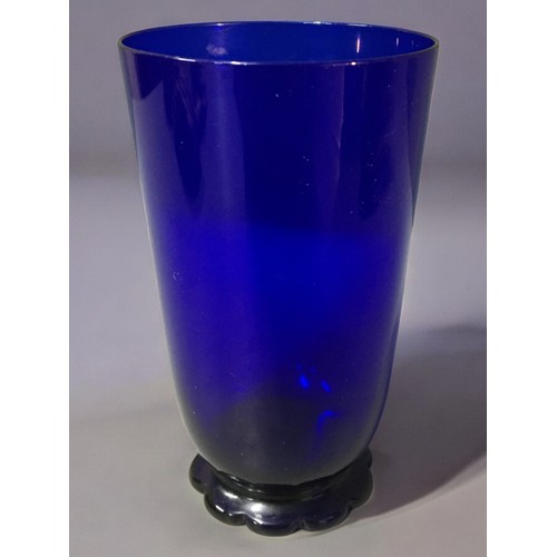 65 - Set of Six Bristol Blue Beakers together with  a good quantity of other Bristol Blue and cobalt Blue... 