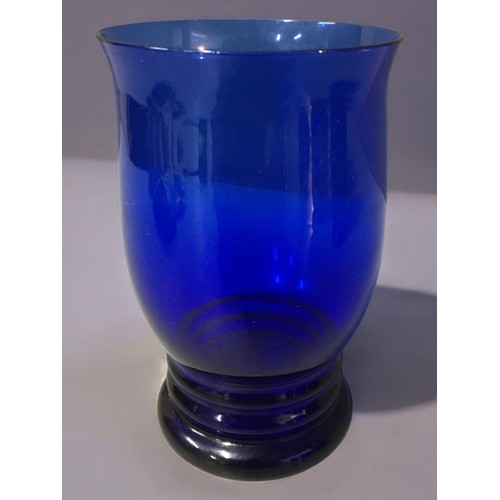 65 - Set of Six Bristol Blue Beakers together with  a good quantity of other Bristol Blue and cobalt Blue... 