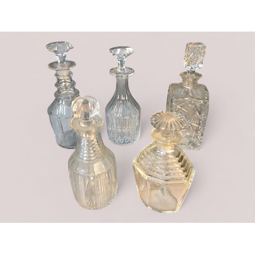 68 - 19th Century and Later Crystal Glass Cut Decanters x 5.