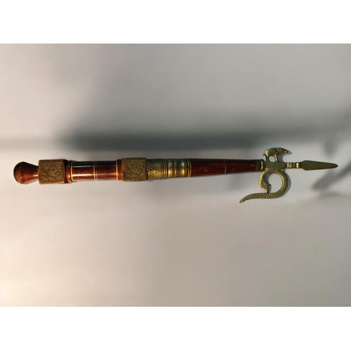 79 - Jambiya Style Presentation Dagger with inlaid Stone and Brass Work Handle and Sheath together with a... 