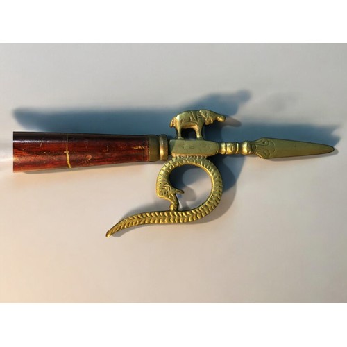 79 - Jambiya Style Presentation Dagger with inlaid Stone and Brass Work Handle and Sheath together with a... 