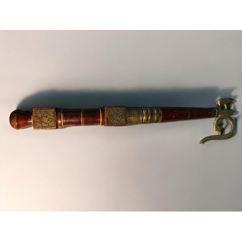 79 - Jambiya Style Presentation Dagger with inlaid Stone and Brass Work Handle and Sheath together with a... 