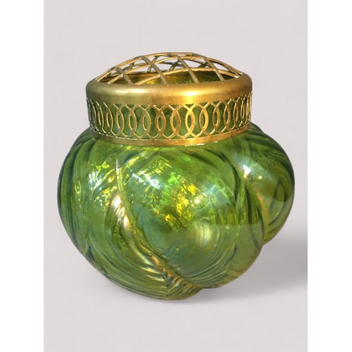 28 - Loetz Style Iridescent Glass to include Spiral Vase.