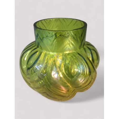 28 - Loetz Style Iridescent Glass to include Spiral Vase.