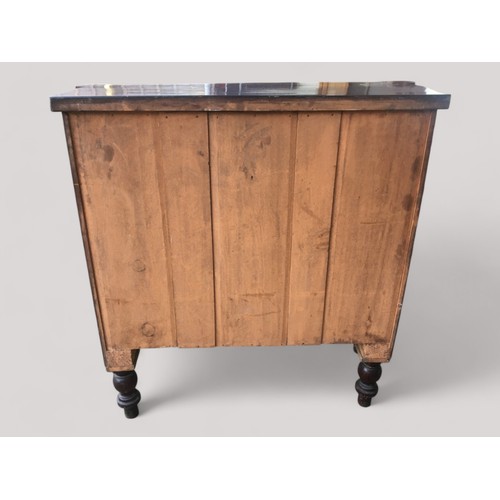 415 - Scottish 2 over 3 Baronial Style Graduated Bow Fronted Chest. Mahogany Flame Veneered Front with Gla... 