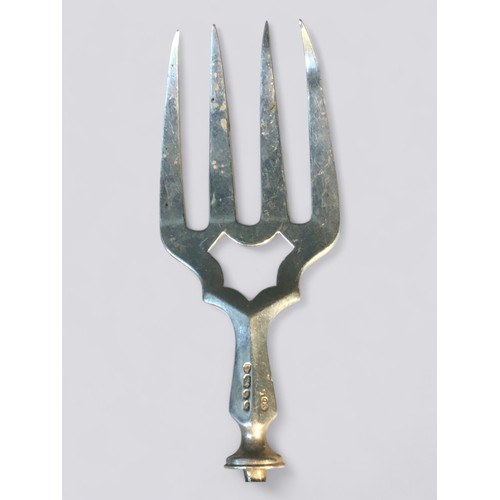 236 - Solid Silver Victorian Hallmarked Serving Fork and Slice. London 1851 Makers Mark GA - Chawner and C... 