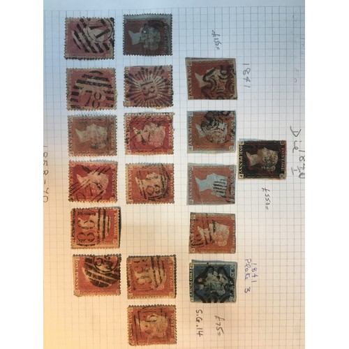 247 - Stamp Album Containing 1840 Penny Black, Penny Reds from 1841, 2 Penny Blue, 1/2 Pennies etc