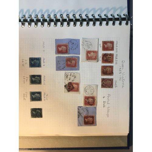 247 - Stamp Album Containing 1840 Penny Black, Penny Reds from 1841, 2 Penny Blue, 1/2 Pennies etc