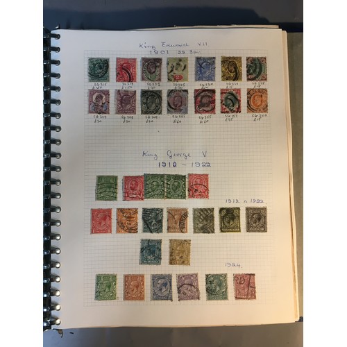 247 - Stamp Album Containing 1840 Penny Black, Penny Reds from 1841, 2 Penny Blue, 1/2 Pennies etc