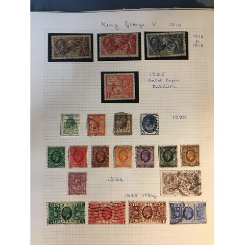 247 - Stamp Album Containing 1840 Penny Black, Penny Reds from 1841, 2 Penny Blue, 1/2 Pennies etc