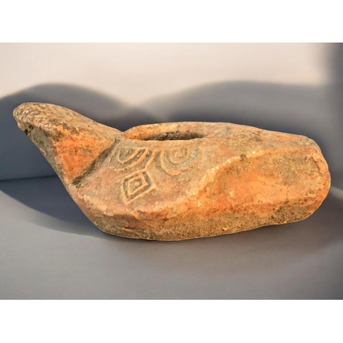 150 - Roman Disc form Red Clay Oil Burning Lamp. Circa 2nd -£rd Century.