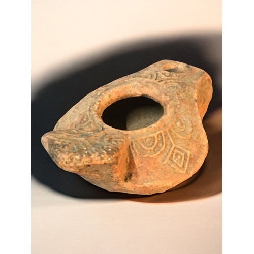 150 - Roman Disc form Red Clay Oil Burning Lamp. Circa 2nd -£rd Century.