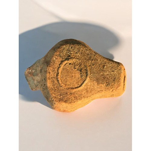 150 - Roman Disc form Red Clay Oil Burning Lamp. Circa 2nd -£rd Century.