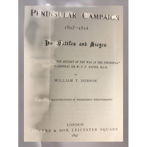 281 - 1897 A Narrative of the Peninsular Campaign by William T Dobson. Full leather and Gilt binding.