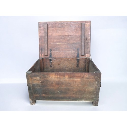 419 - 20th Century Oak Large Coffer/Chest having Iron Fixings (1930-40). Good Size for a Coffee Table!H 59... 