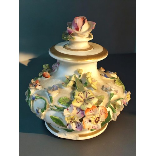 159 - Meissen Early 19th Century Flower Encrusted Miniature Tea Pot and Ewer and a Similar unmarked Lidded... 