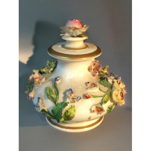 159 - Meissen Early 19th Century Flower Encrusted Miniature Tea Pot and Ewer and a Similar unmarked Lidded... 