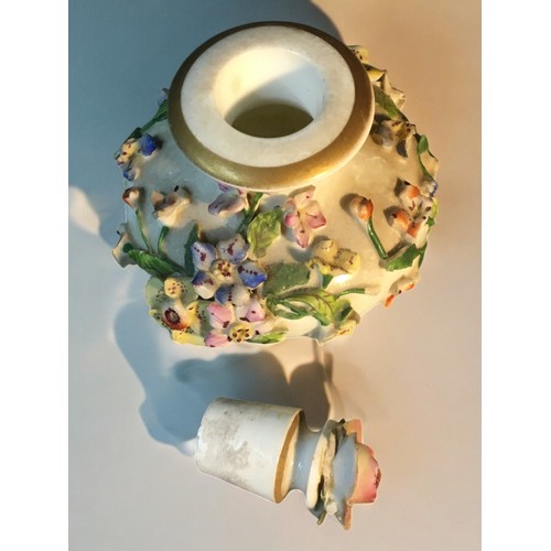 159 - Meissen Early 19th Century Flower Encrusted Miniature Tea Pot and Ewer and a Similar unmarked Lidded... 