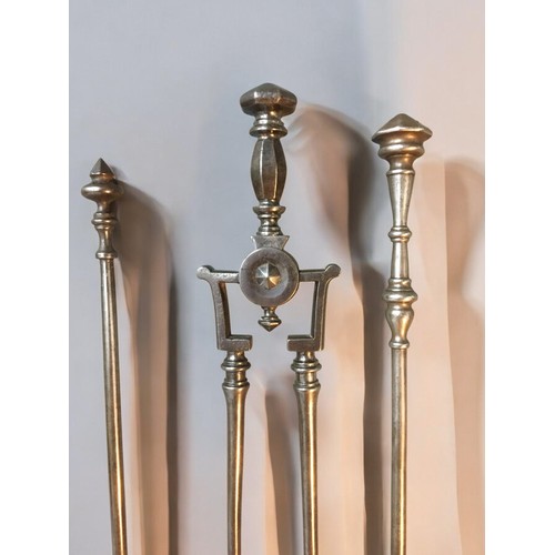 287 - 19th Century Aesthetic Period Fire Companion Set in Gun Metal Steel.