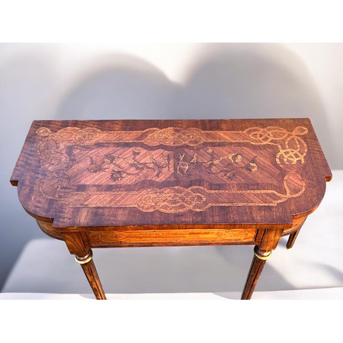 274 - A pair of 19th century Irish Console tables.Breakfront design, with frieze drawer. Intricately inlai... 