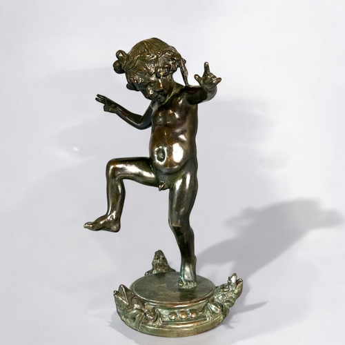 333 - Janet Scudder American, 1873–1940.Bronze baby 'Frog fountain' Roman bronze works. Signed to ba... 