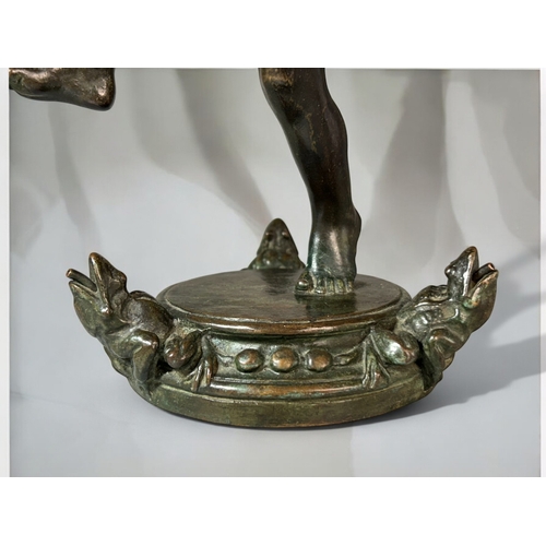 333 - Janet Scudder American, 1873–1940.Bronze baby 'Frog fountain' Roman bronze works. Signed to ba... 