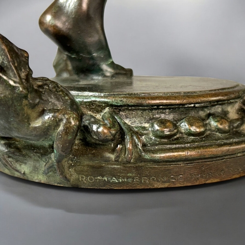 333 - Janet Scudder American, 1873–1940.Bronze baby 'Frog fountain' Roman bronze works. Signed to ba... 