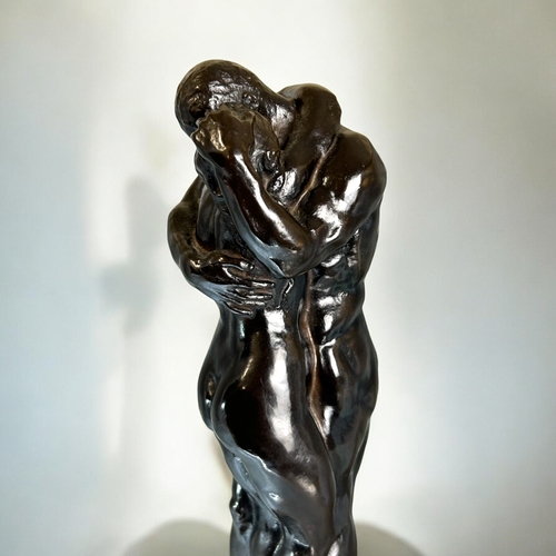 334 - Charles Sykes, (1875-1950) 'Adam & Eve' sculpture.Cold cast bronze composite. Mounted on marble ... 