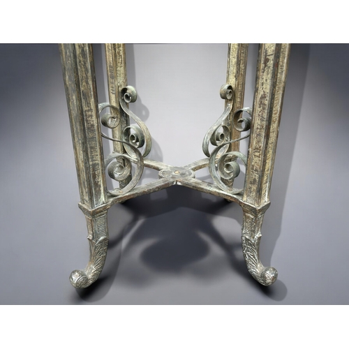 343 - A pair of silvered bronze folding Coffin stands.Early 20th century.