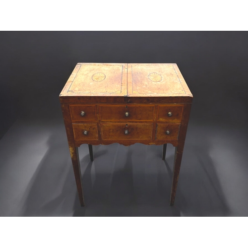 345 - George III inlaid Mahogany Gentleman's Wash stand dressing table.Fitted interior.