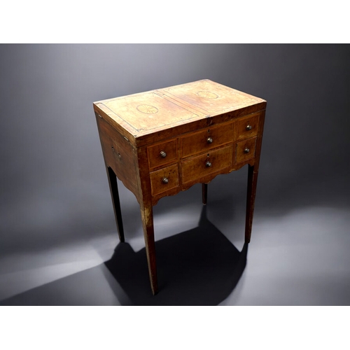 345 - George III inlaid Mahogany Gentleman's Wash stand dressing table.Fitted interior.