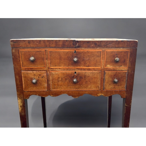 345 - George III inlaid Mahogany Gentleman's Wash stand dressing table.Fitted interior.