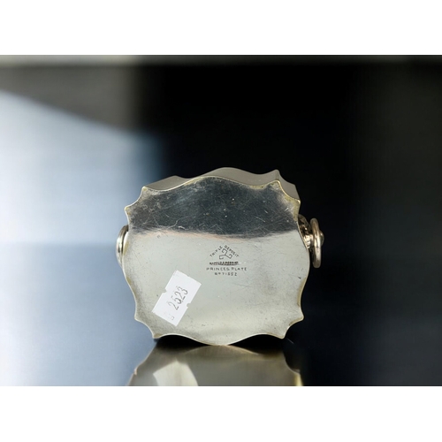 607 - A Victorian Mappin & Webb silver plate Tea caddy.With ringed Lion mask handles. 9.5 x 10cm... 