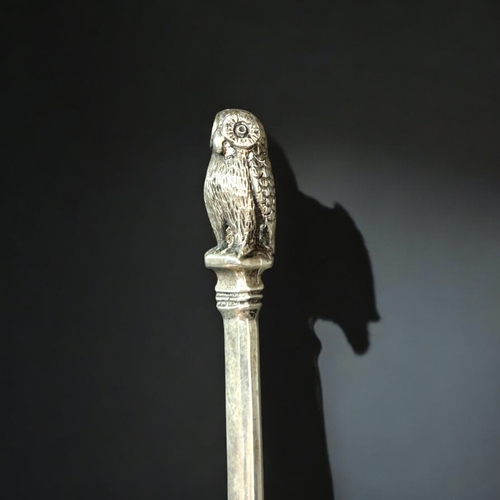 592 - Two Silver Payne & son spoons.Includes seal top floral example and another 'Owl' handled example... 