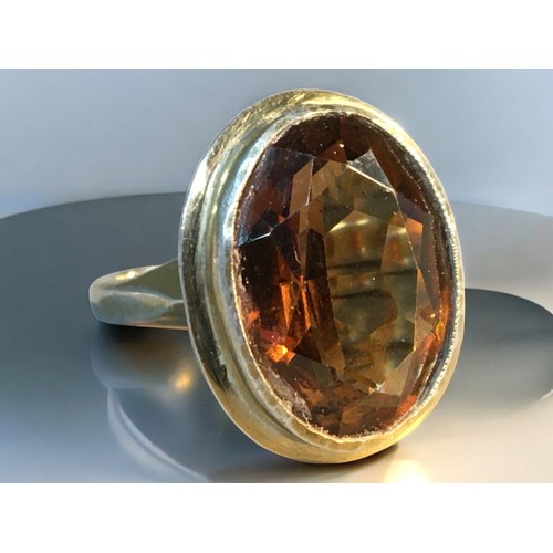 393 - Silver Gilt Hallmarked Smokey Quartz Style Stoned Ring, Hallmarked Silver Band and 3 other Silver 92... 