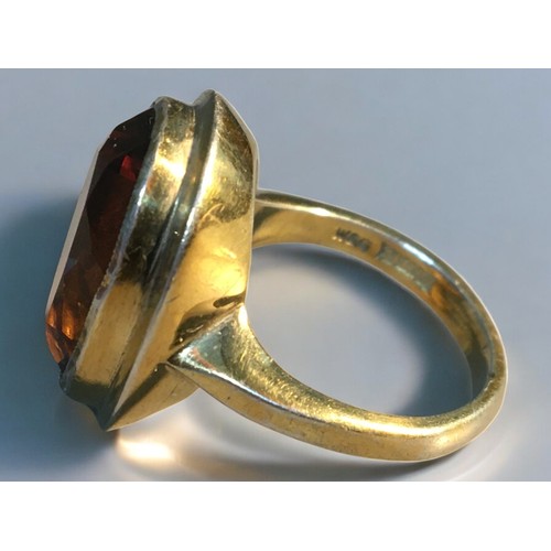 393 - Silver Gilt Hallmarked Smokey Quartz Style Stoned Ring, Hallmarked Silver Band and 3 other Silver 92... 