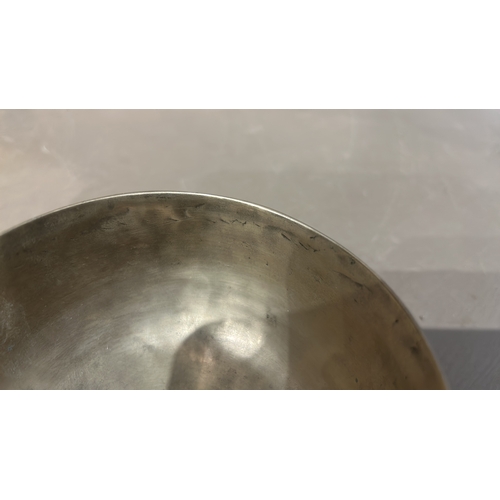 139 - Antique Brass Singing bowl with a rustic, artisan finish and a subtle patina.