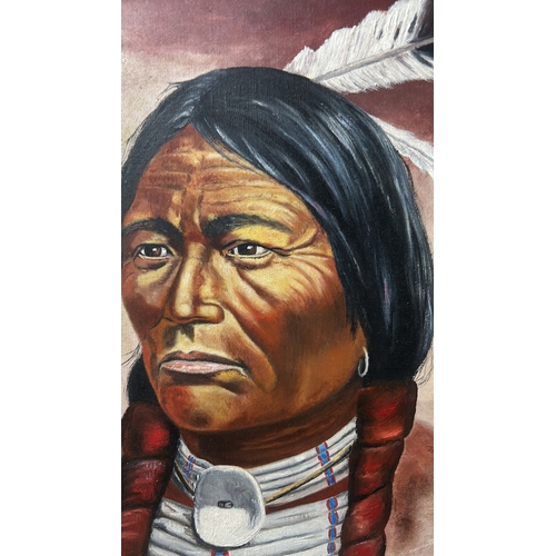 201 - Oil paintings by A.R. Overy feature portraits of Native American figures with detailed expressions a... 