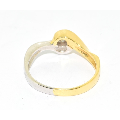 13 - 18ct yellow gold ladies Diamond solitaire of approx 30 points size O