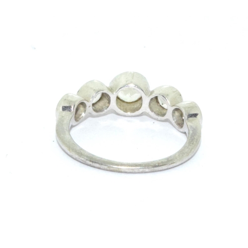 22 - 925 silver 5 stone 1/2 eternity ring size P