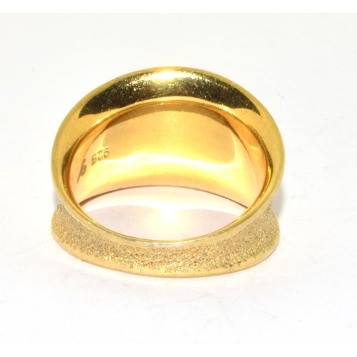 42 - 925 silver gilt saddle design ring size T