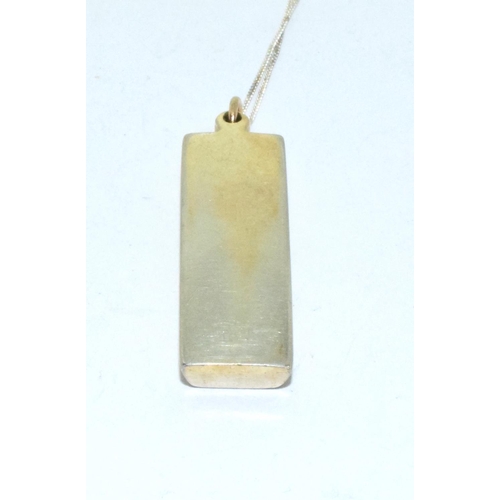 64 - 925 silver fully hallmarked ingot pendant and chain