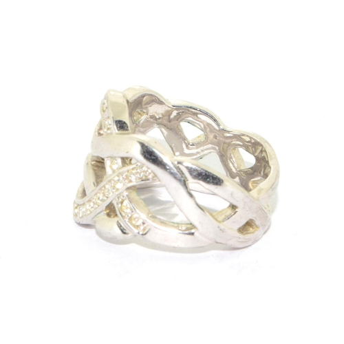 79 - 925 silver ladies open work design ring size N