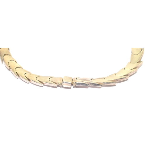 113 - 925 silver solid interlink Roman design necklace 50cm long 130grm