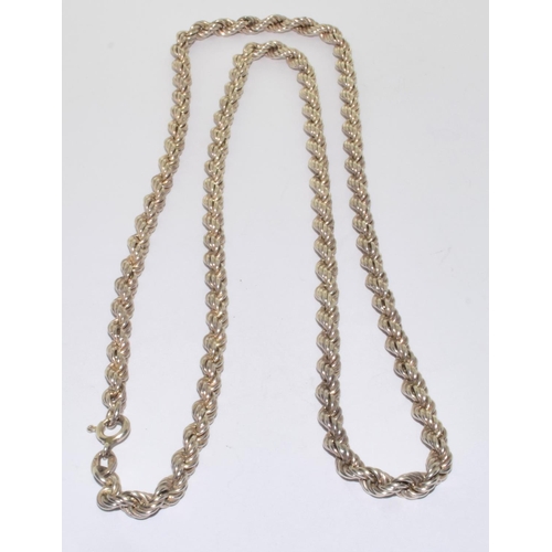 164 - 925 silver good rope chain 68cm 50g